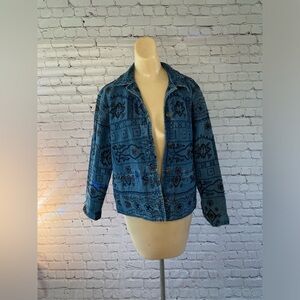 Chico’s Designs Vintage Beaded and Embroidered Denim Jacket